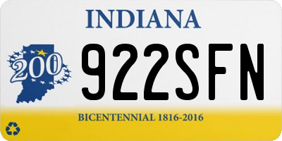 IN license plate 922SFN