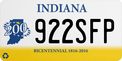 IN license plate 922SFP