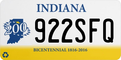 IN license plate 922SFQ