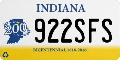 IN license plate 922SFS