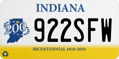 IN license plate 922SFW