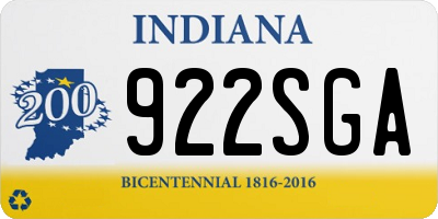 IN license plate 922SGA