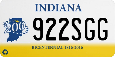 IN license plate 922SGG