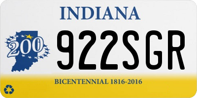 IN license plate 922SGR