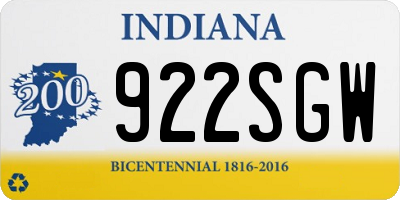 IN license plate 922SGW