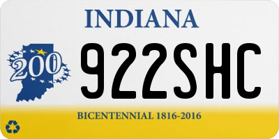 IN license plate 922SHC