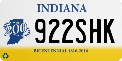 IN license plate 922SHK