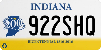 IN license plate 922SHQ