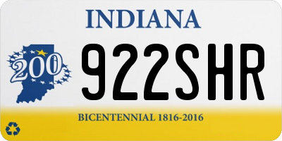 IN license plate 922SHR