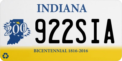 IN license plate 922SIA