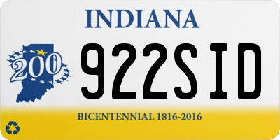 IN license plate 922SID