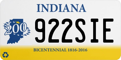 IN license plate 922SIE