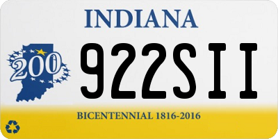IN license plate 922SII