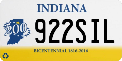 IN license plate 922SIL