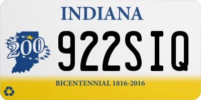 IN license plate 922SIQ