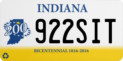IN license plate 922SIT