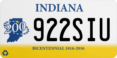IN license plate 922SIU