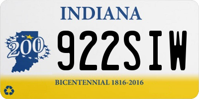 IN license plate 922SIW