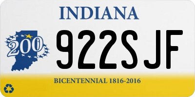 IN license plate 922SJF