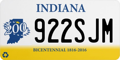 IN license plate 922SJM