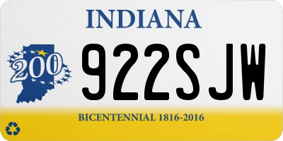 IN license plate 922SJW