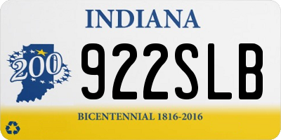 IN license plate 922SLB