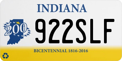 IN license plate 922SLF