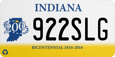 IN license plate 922SLG
