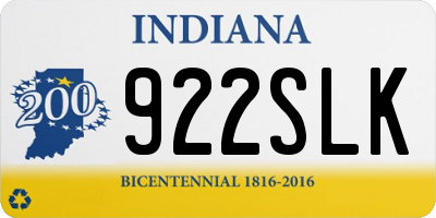 IN license plate 922SLK
