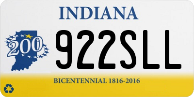 IN license plate 922SLL