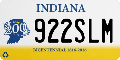 IN license plate 922SLM