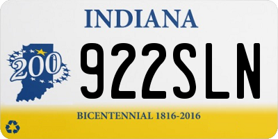 IN license plate 922SLN