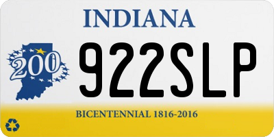 IN license plate 922SLP