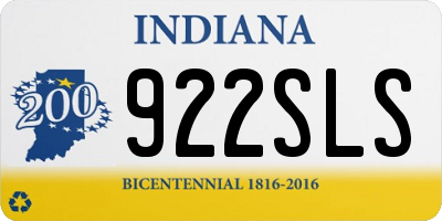 IN license plate 922SLS