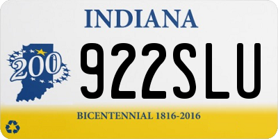 IN license plate 922SLU