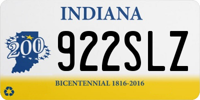 IN license plate 922SLZ