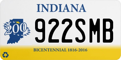 IN license plate 922SMB
