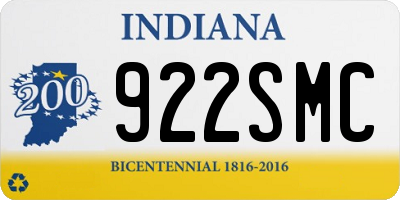 IN license plate 922SMC