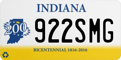 IN license plate 922SMG