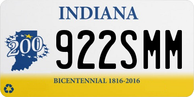 IN license plate 922SMM