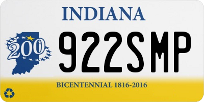 IN license plate 922SMP