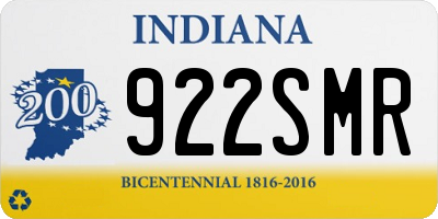 IN license plate 922SMR