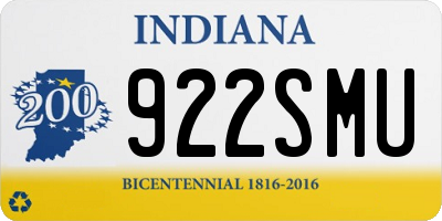 IN license plate 922SMU