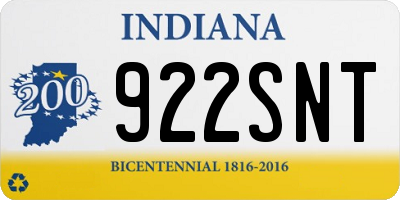 IN license plate 922SNT