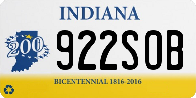 IN license plate 922SOB