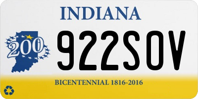 IN license plate 922SOV