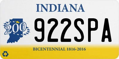 IN license plate 922SPA