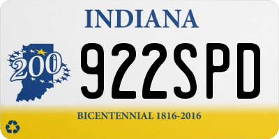 IN license plate 922SPD
