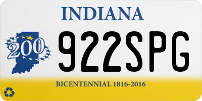 IN license plate 922SPG