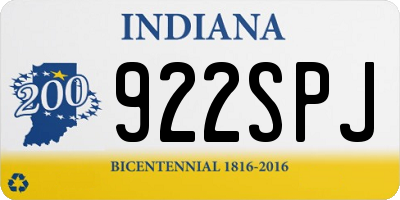 IN license plate 922SPJ